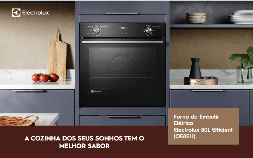 Forno de Embutir Elétrico Electrolux 80L Com Convecção PerfectCook 360 e  Grill OE8EH - Lojas Unilar