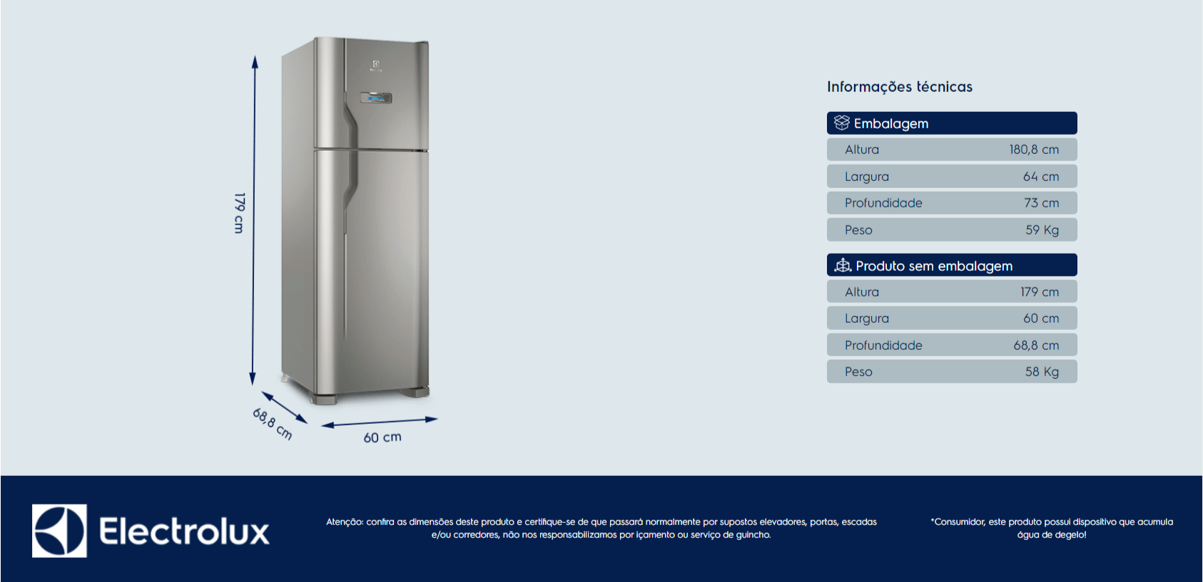 Refrigerador Electrolux 371L DFX41 Frost Free Duplex Função Drink